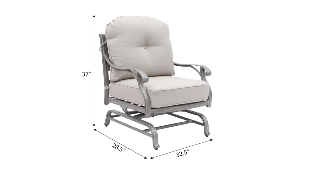 Indigo Bay Outdoor Motion Club Chair Set of 2 Dimensions