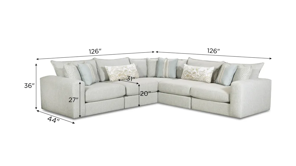 Durango 5-pc. Sectional Dimensions