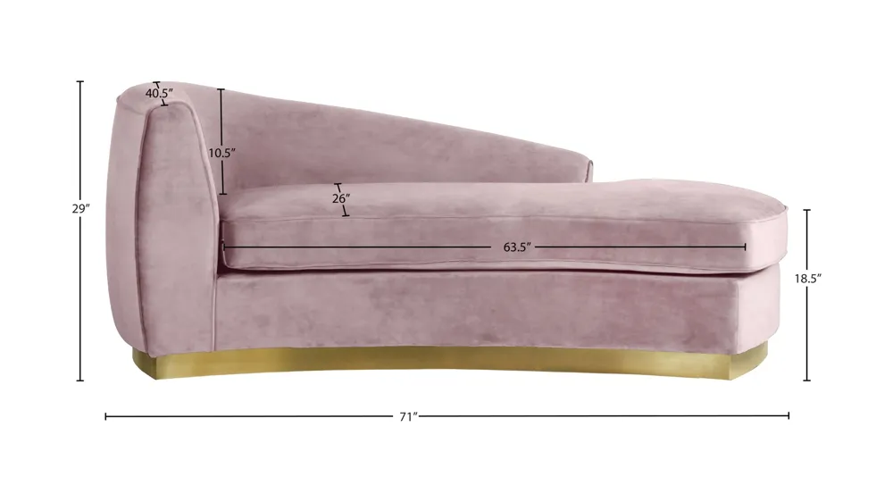 Julian Velvet Chaise Dimensions