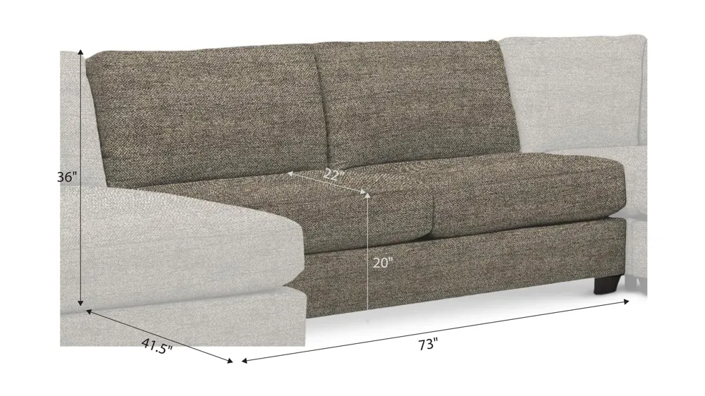 Thatcher Armless Loveseat Dimensions