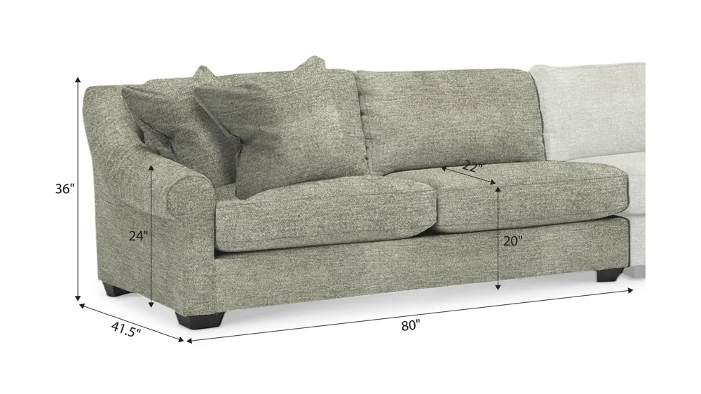 Thatcher Left Arm Facing Loveseat Dimensions