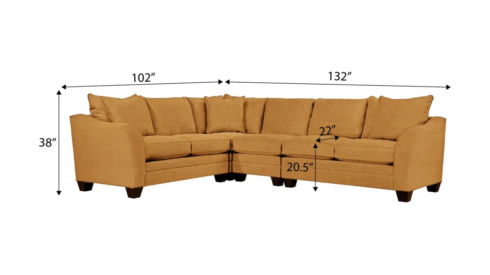 Foresthill 4-pc. Loveseat Sectional Sofa Dimensions