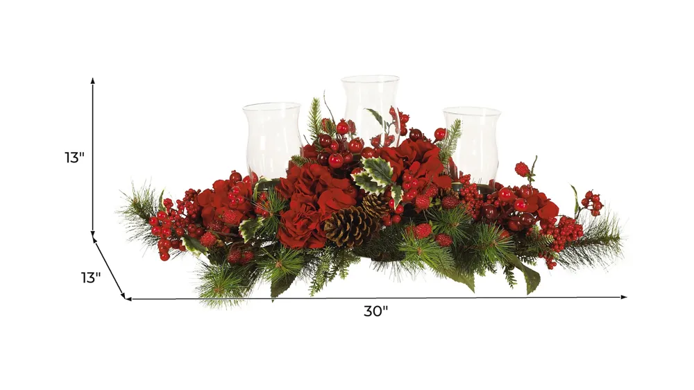 Hydrangea Holiday Candelabrum Dimensions