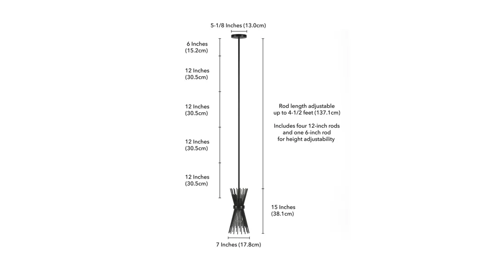 Erica Starburst Pendant Dimensions