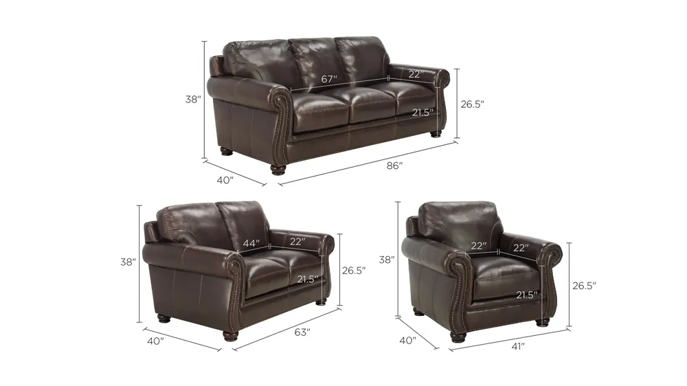 Alistar Living Room Set Dimensions