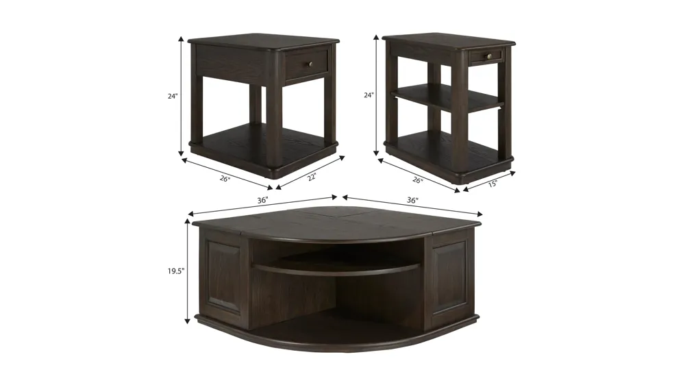 Falvey 3 pc. Occasional Set Dimensions