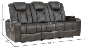 Donegal Power Double Reclining Sofa