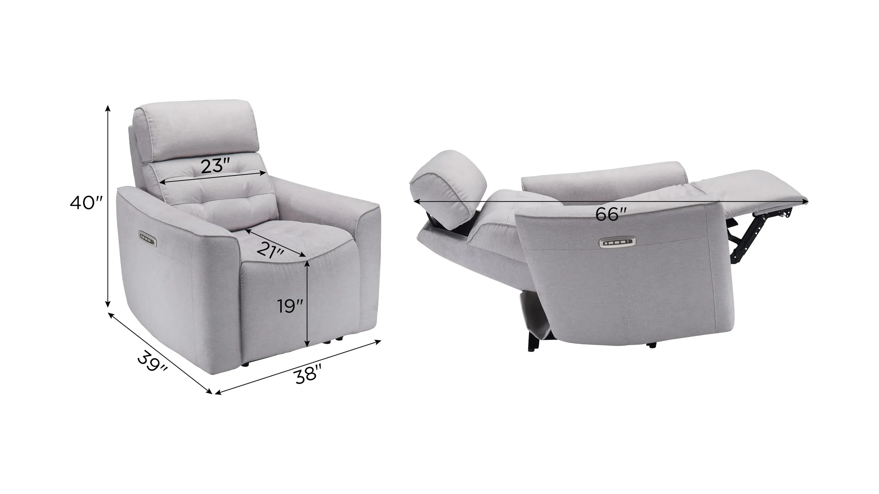 Hanlin Power Recliner w/ Power Headrest and Lumbar | Raymour