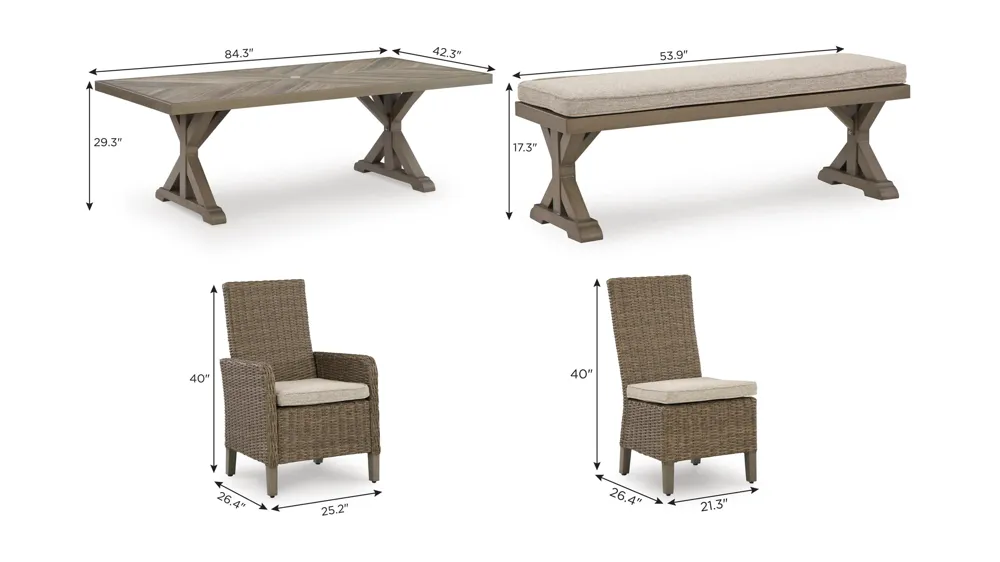 Laguna Heights Outdoor 6-pc. Dining Set Dimensions