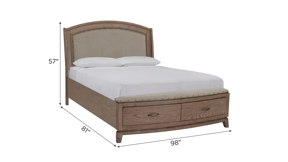 Coralie Upholstered Storage Bed Dimensions