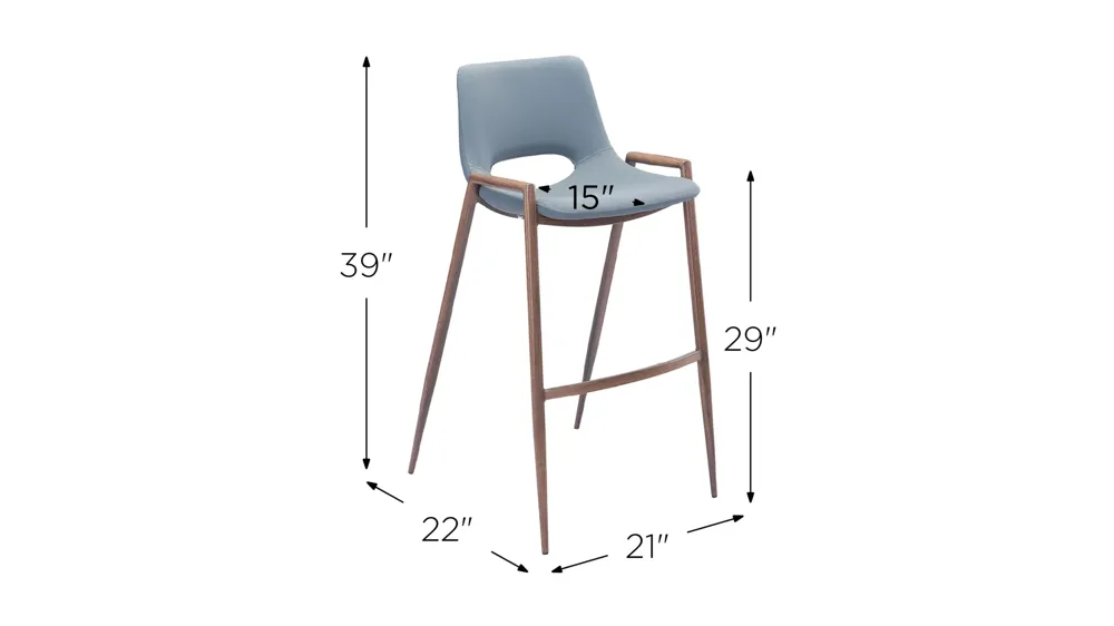 Desi Bar Stool: Set of 2 Dimensions