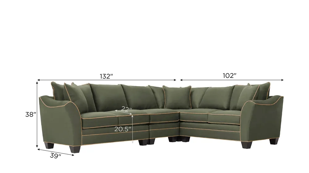 Foresthill 4-pc. Loveseat Sectional Sofa Dimensions