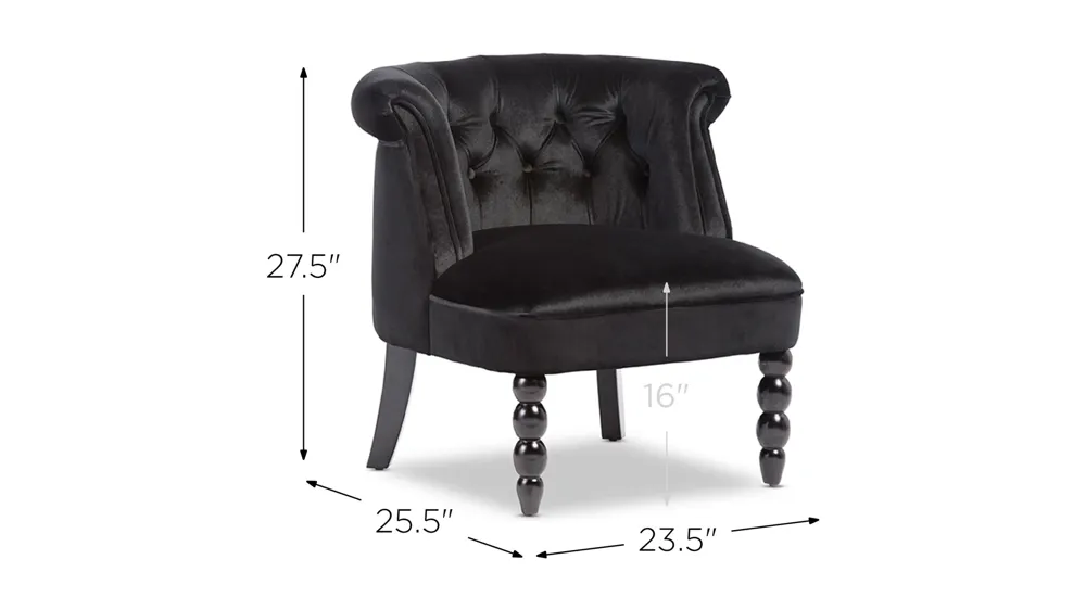 Flax Vanity Accent Chair Dimensions