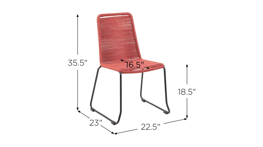 Shasta Outdoor Dining Chairs - Set of 2 Dimensions