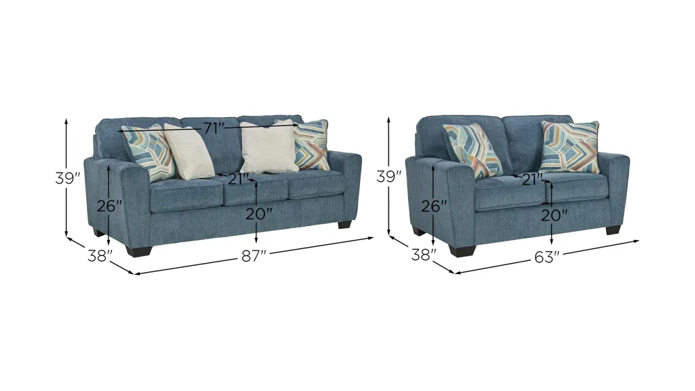 Cashton Living Room Set Dimensions