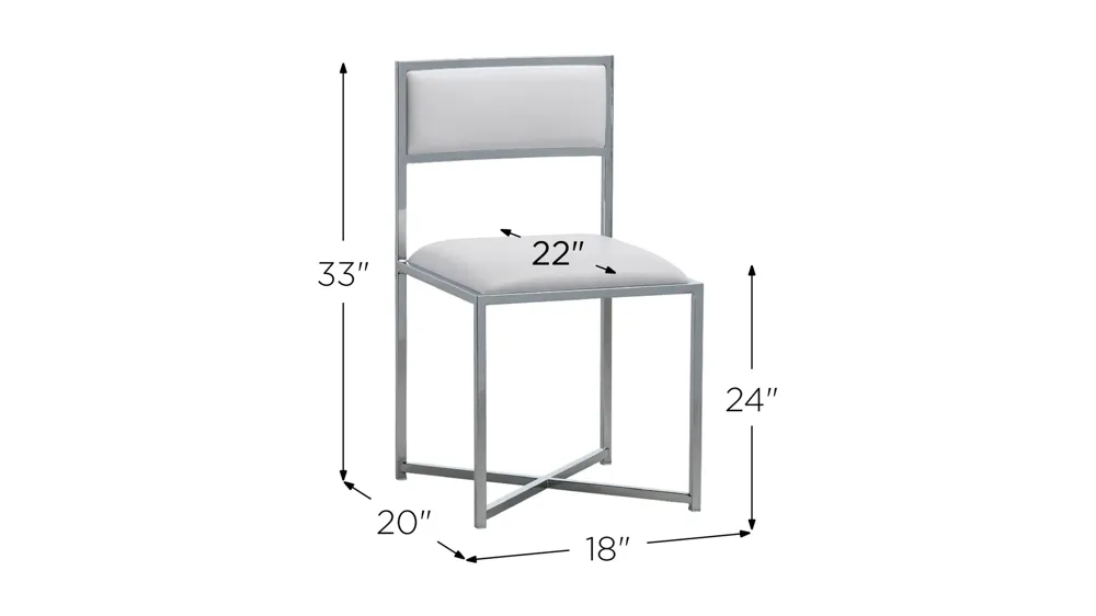 Amalfi X-Base Dining Chair- Set of 2 Dimensions