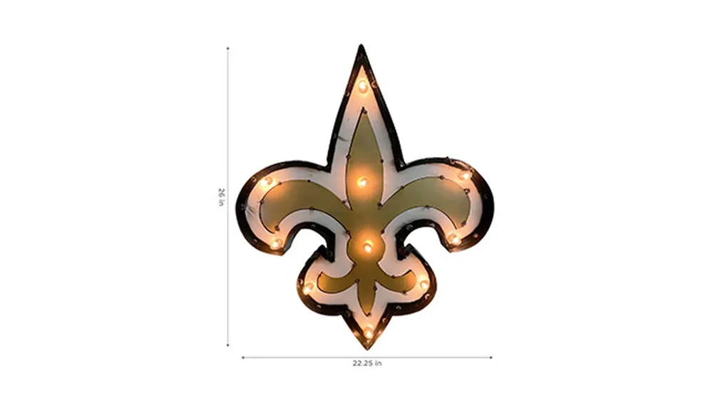 NFL Logo Lighted Recycled Metal Sign Dimensions