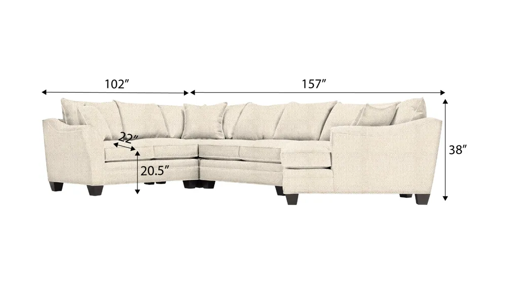 Foresthill 4-pc. Right Hand Cuddler with Loveseat Sectional Sofa Dimensions