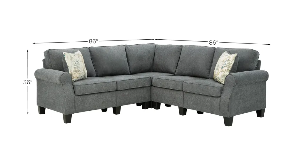 Alessio 4-Piece Sectional Dimensions