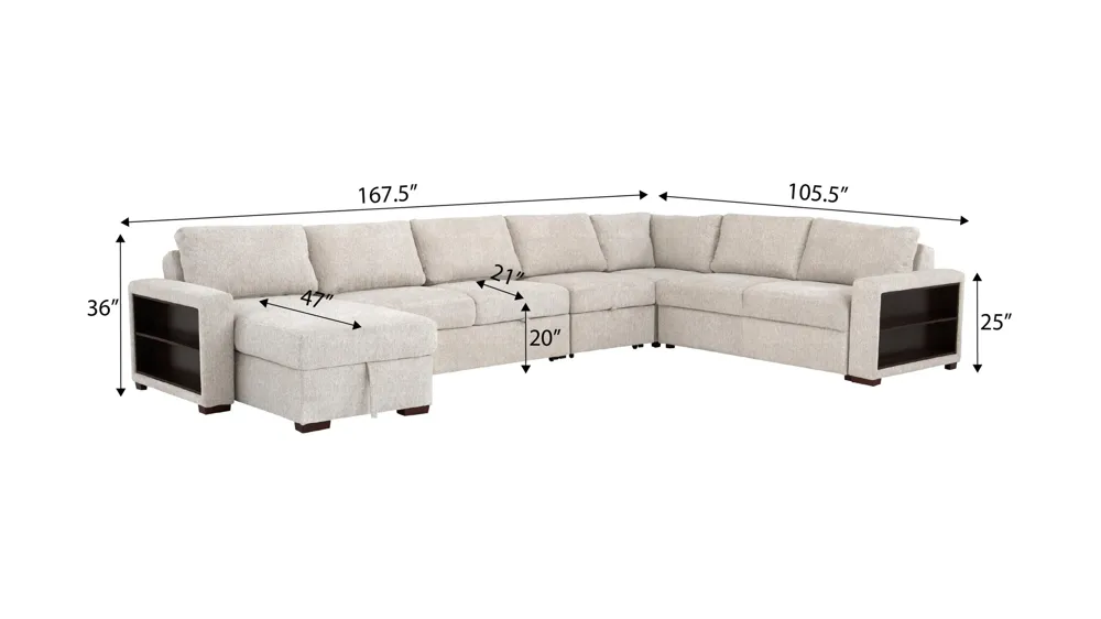 Juniper 6-pc. Sectional Dimensions