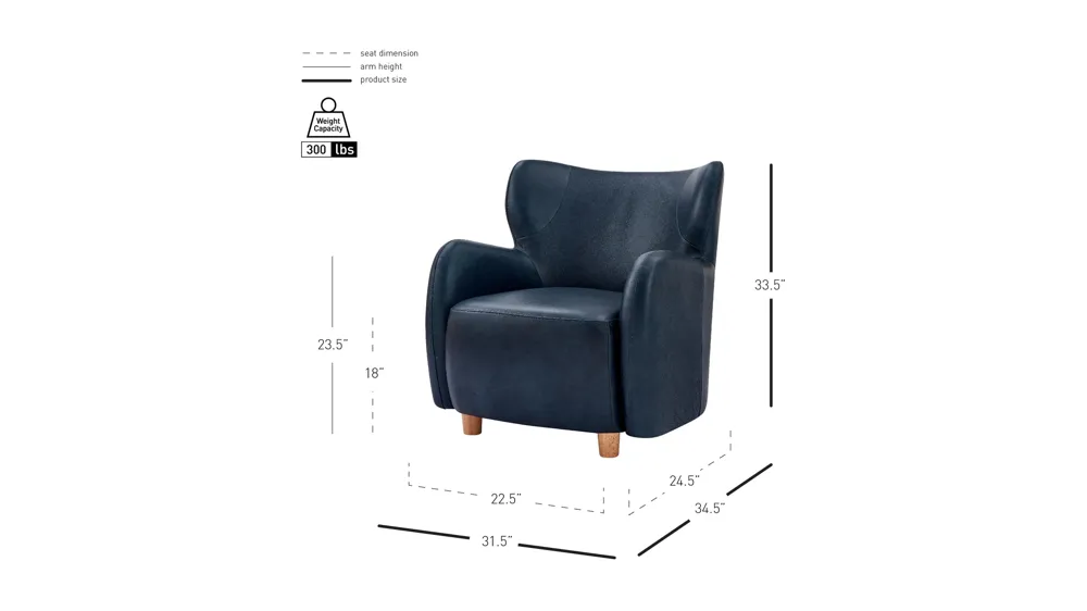 Tiffany Arm Chair Dimensions