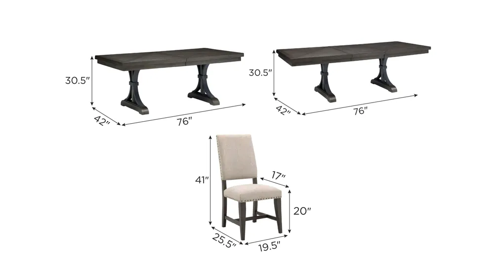 Halloway 5-pc. Dining Set Dimensions