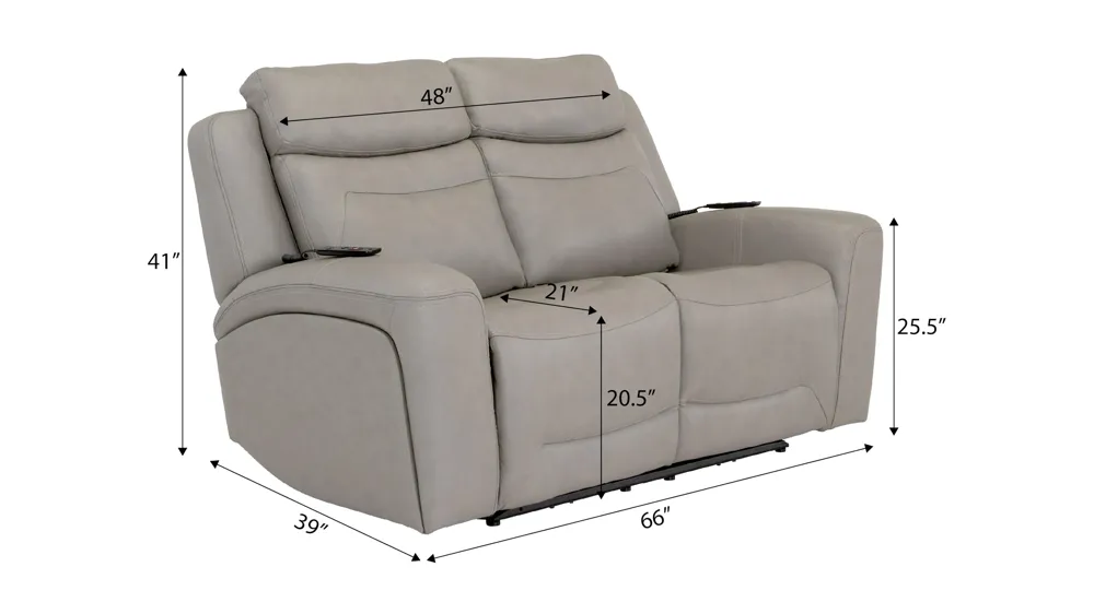 Morgenthal Triple Power Loveseat w/ Heat & Massage Dimensions