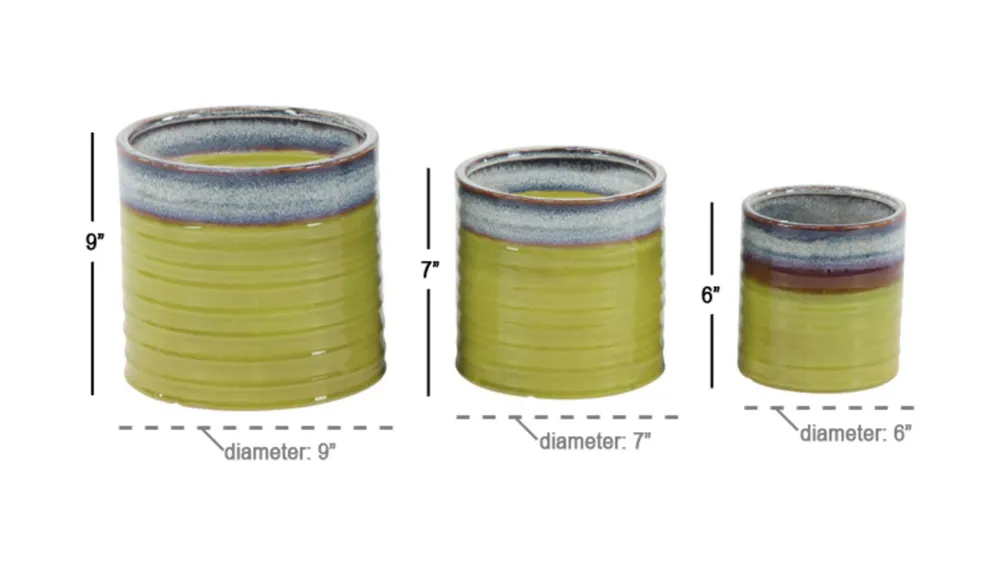 Ivy Collection Snoco Planter Set of 3 Dimensions