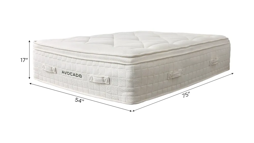 Avocado Luxury Organic Mattress PillowTop Plush Dimensions