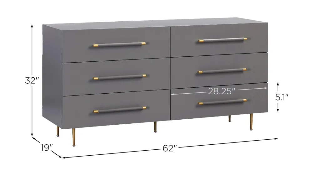 Trident 6 Drawer Dresser Dimensions