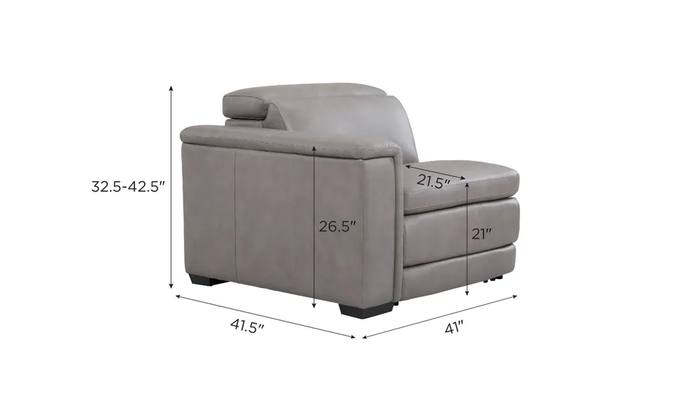 Finnegan Left Arm Facing Recliner w/ Power Headrest Dimensions