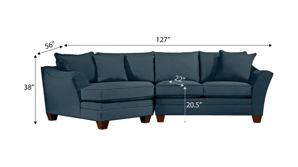 Foresthill 2-pc. Left Hand Cuddler Sectional Sofa Dimensions