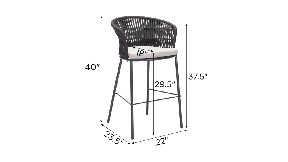 Freycinet Outdoor Barstool - Set of 2 Dimensions