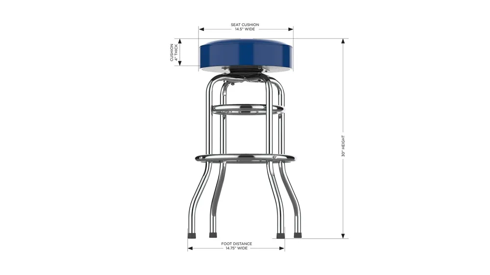 NFL Backless Swivel Bar Stool Dimensions