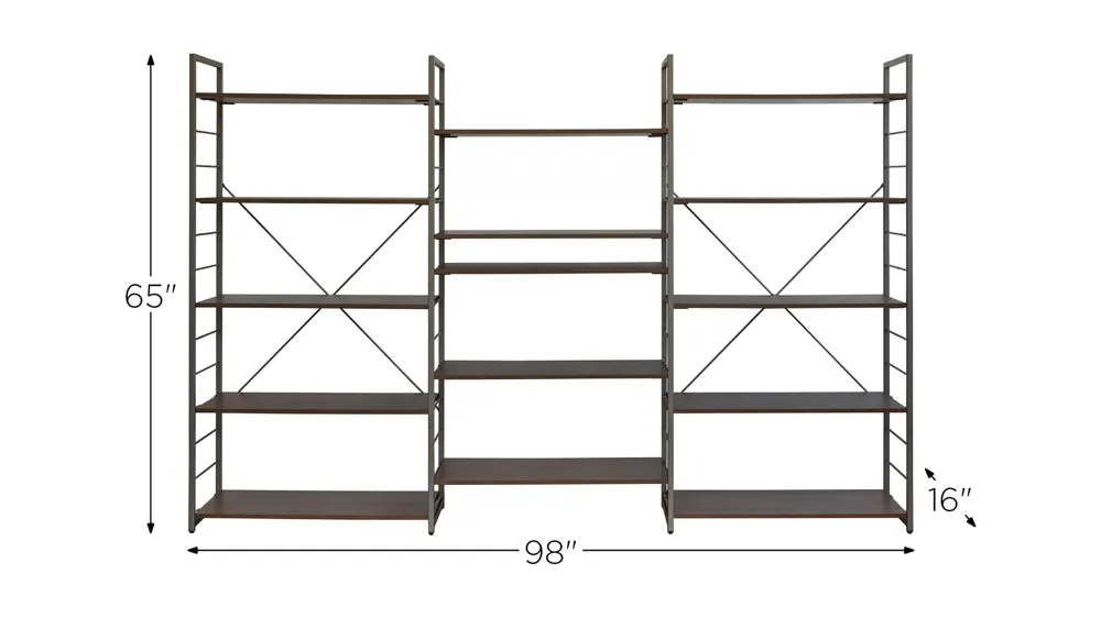 Seaford 65" Large Bookcase Dimensions