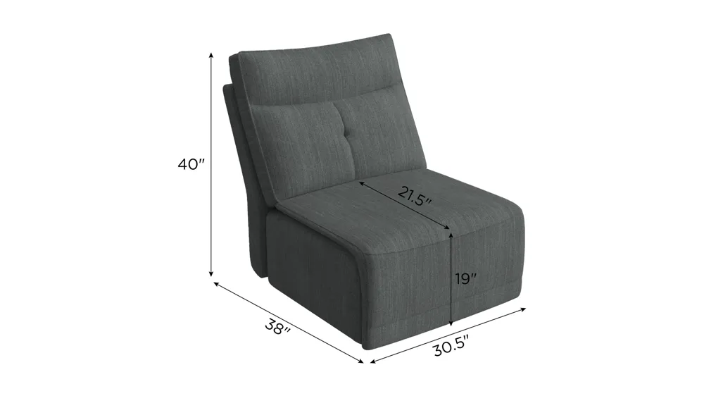 Graceland Armless Chair Dimensions