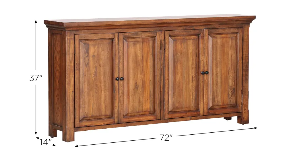 HillCrest Four Door Entertainment Center Dimensions