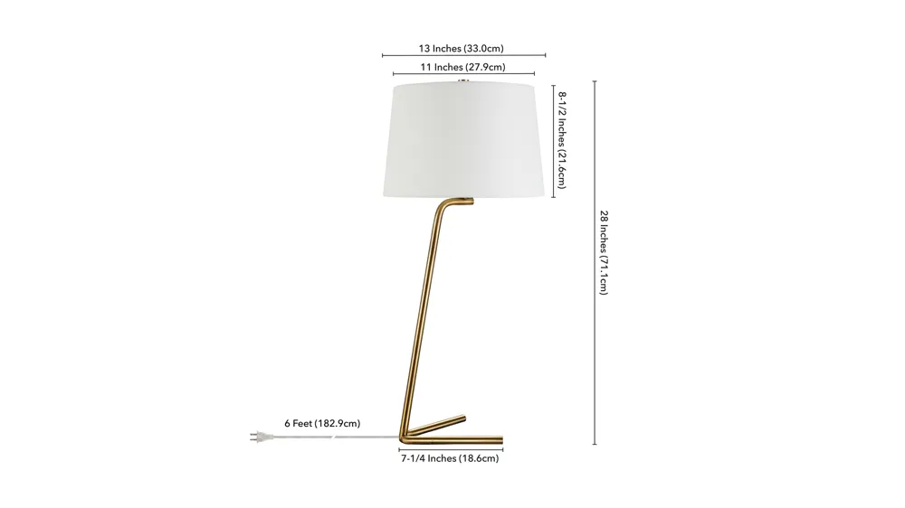 Ursa Tilted Table Lamp Dimensions