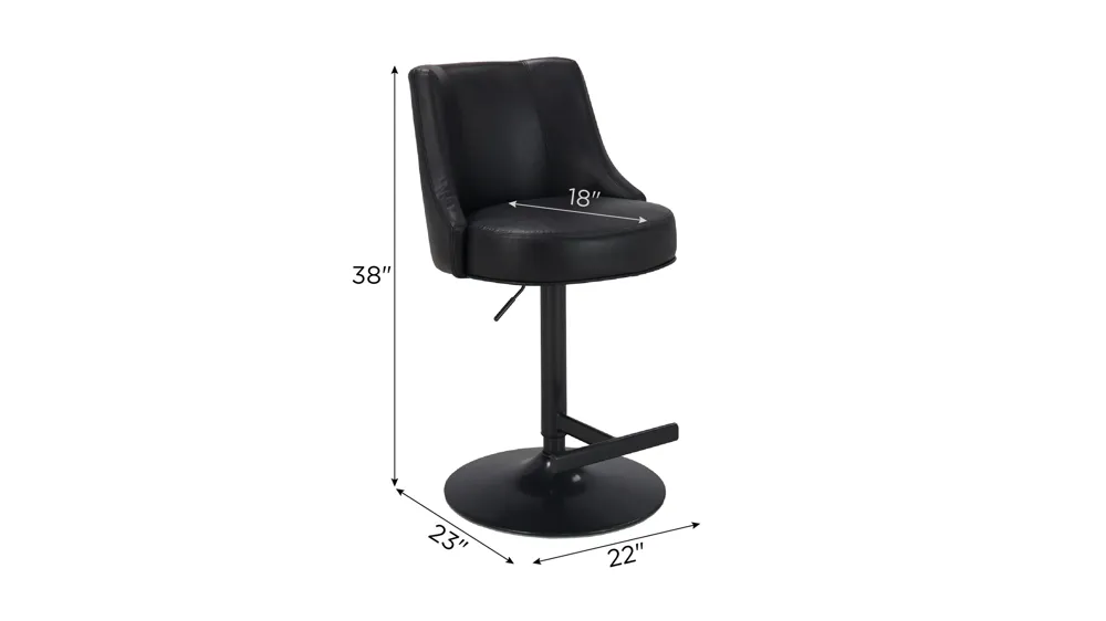 Chilson Gas-Lift Stool Dimensions