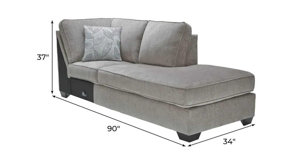 Adelson Chenille Right Arm Facing Chaise Dimensions