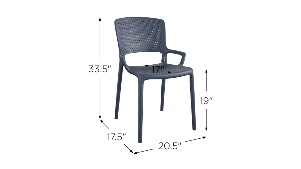 COSCO Outdoor Stacking Resin Chair - Set of 2 Dimensions