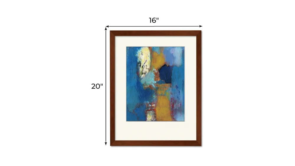 Abstract Blue And Tan Framed Art Dimensions