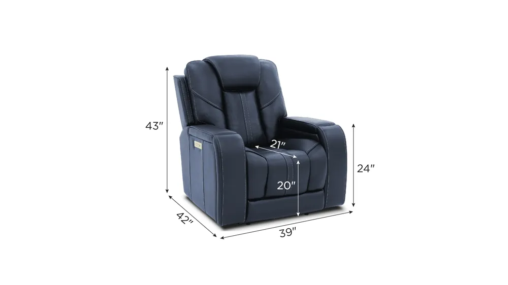 Starlight Zero Gravity Triple Power Recliner w/ Immersive Entertainment, Heat & Massage Dimensions