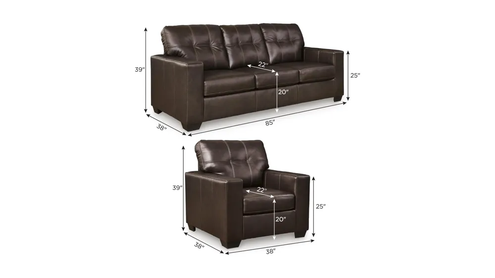 Arvell Living Room Set Dimensions