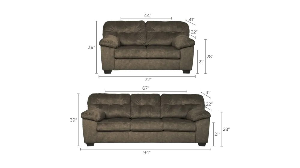 Dalesley 2-pc. Sofa and Loveseat Set Dimensions