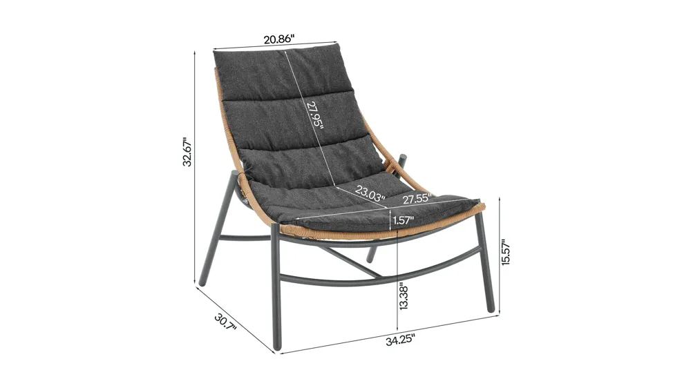 Sunset 3 Pc Patio Conversation Set Dimensions