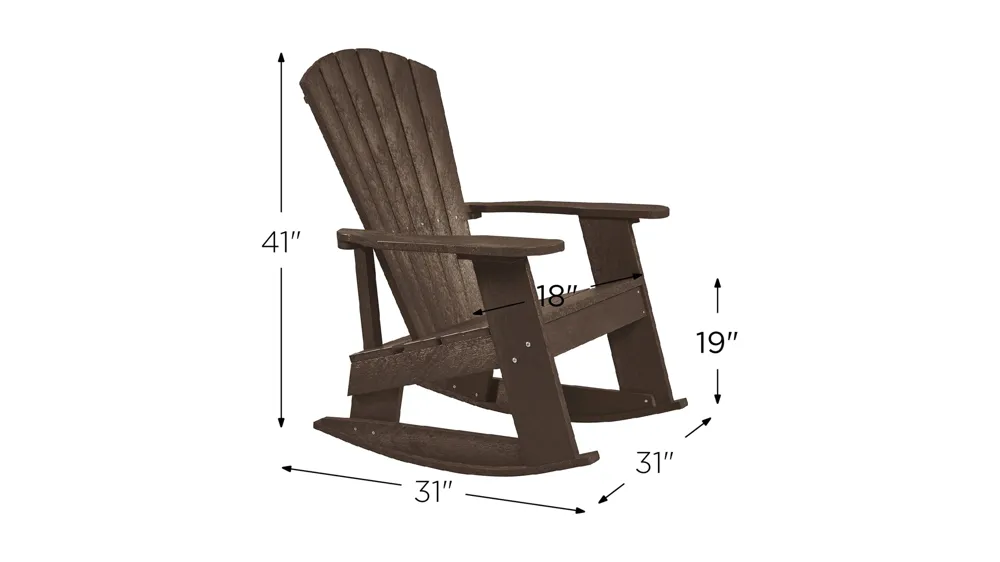 Capterra Casual Recycled Outdoor Adirondack Rocker Dimensions