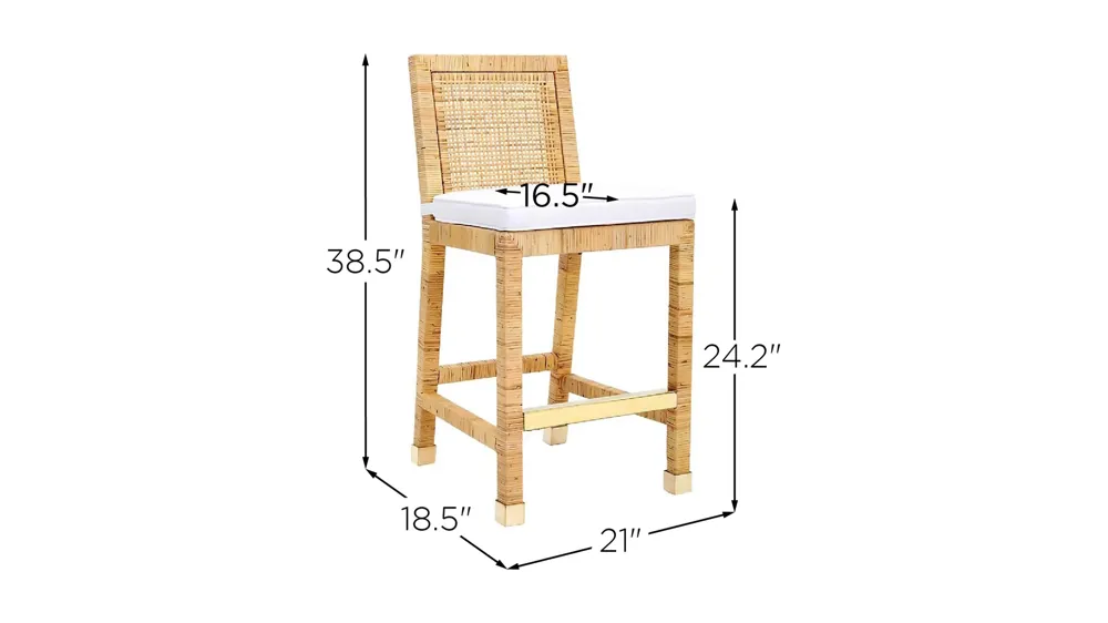 Amara Rattan Counter Stool Dimensions