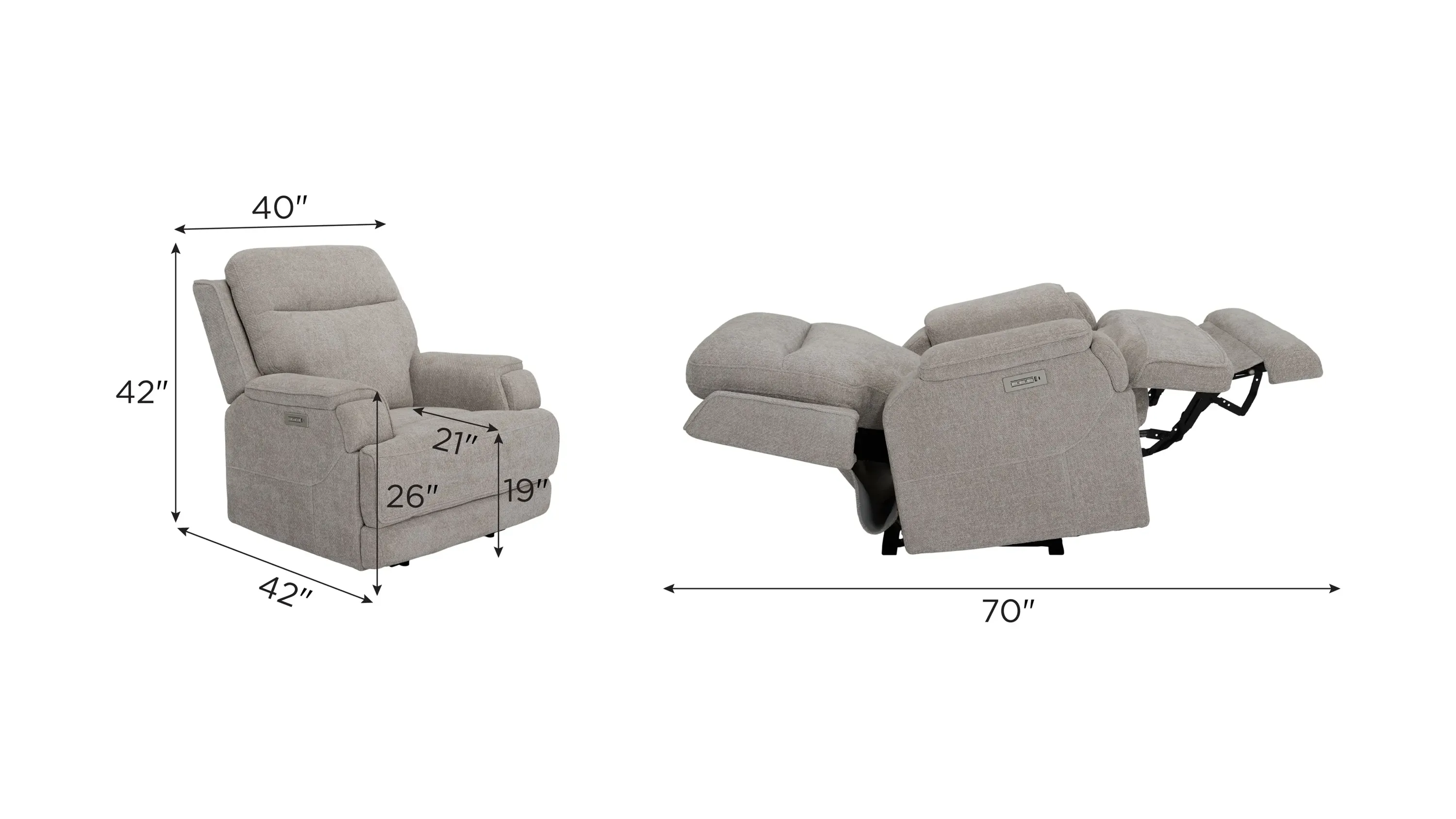 Locklan Zero Gravity Triple Power Recliner | Raymour & Flanigan