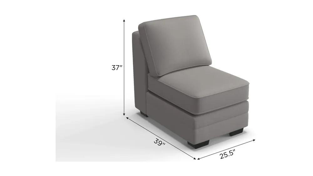 Caid Chenille Armless Chair Dimensions